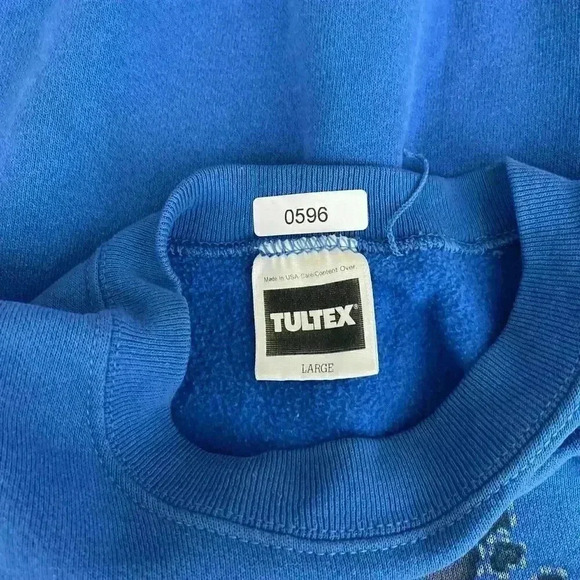 Vintage Tultex Sweatshirt Large Men Timber Wolf Graphic Crewneck Pullover Fleece - Picture 7 of 9